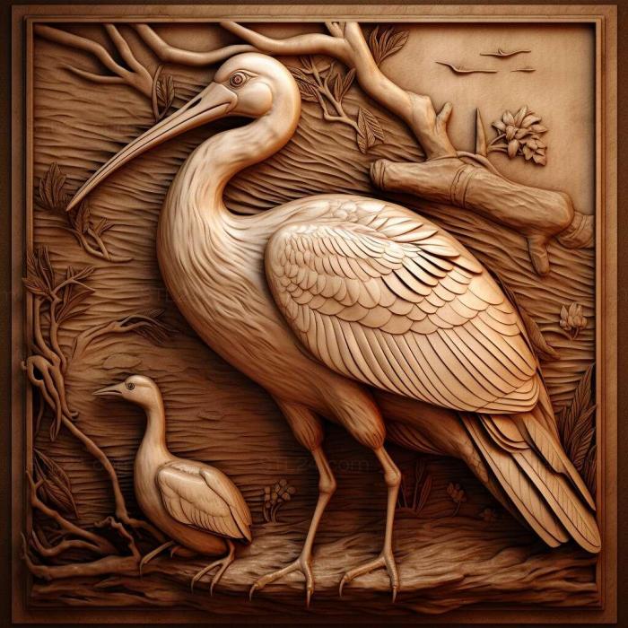 Nature and animals (st stork 4, NATURE_360) 3D models for cnc